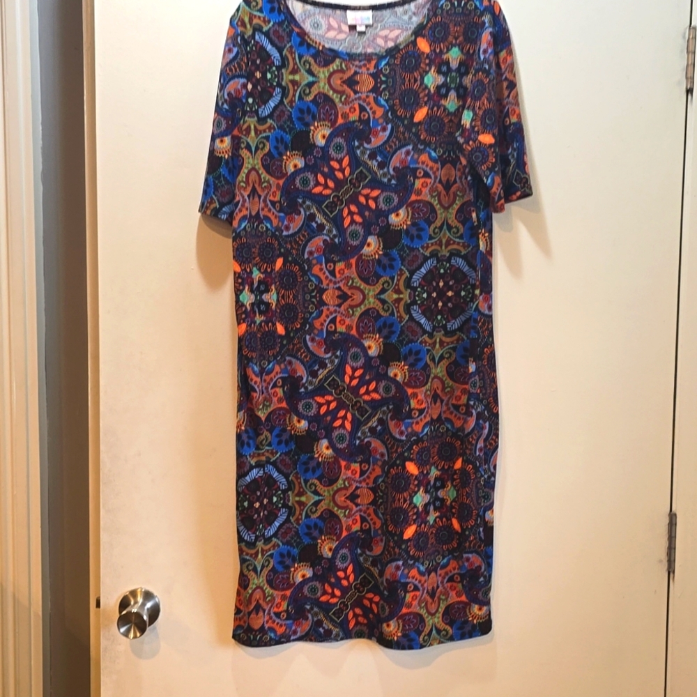 LuLaRoe Julia Multicolor Patterned Dress